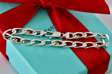 Load image into Gallery viewer, Tiffany &amp; Co. 18k Gold &amp; Silver Figaro Cuban Link 7&quot; Bracelet
