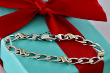 Load image into Gallery viewer, Tiffany &amp; Co. 18k Gold &amp; Silver Figaro Cuban Link 7&quot; Bracelet
