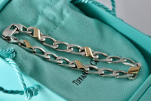 Load image into Gallery viewer, Tiffany &amp; Co. 18k Gold &amp; Silver Figaro Cuban Link 7&quot; Bracelet
