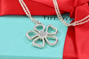 Tiffany & Co. Open Flower Pendant 16" Necklace