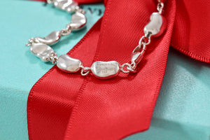 Tiffany & Co. Elsa Peretti Silver Bean Link 7.75" Bracelet