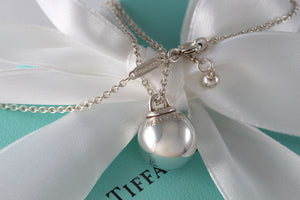 Tiffany & Co. Hardwear Silver Dangle Ball Bead Drop 12mm Pendant 18" Necklace