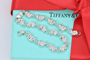 Tiffany & Co. Elsa Peretti Silver Bean Link 7.75" Bracelet