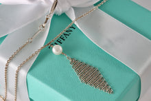 Load image into Gallery viewer, Tiffany &amp; Co. Elsa Peretti Silver Pearl Tassle Mesh 16&quot; Necklace
