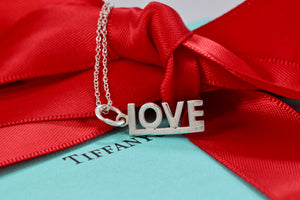 Tiffany & Co. Silver "LOVE" Pendant Chain Necklace