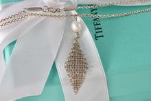 Load image into Gallery viewer, Tiffany &amp; Co. Elsa Peretti Silver Pearl Tassle Mesh 16&quot; Necklace
