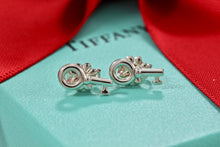 Load image into Gallery viewer, Tiffany &amp; Co. Silver Mini Key Earrings
