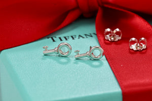 Tiffany & Co. Silver Mini Key Earrings