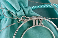 Load image into Gallery viewer, Tiffany &amp; Co. Atlas Silver Roman Numerals XL Medallion Circle Pendant 18&quot; Necklace
