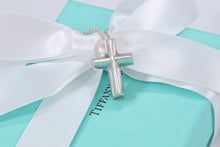 Load image into Gallery viewer, Tiffany &amp; Co. Paloma Picasso Silver Tenderness Heart XL Huge Cross 18&quot; Necklace
