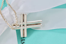 Load image into Gallery viewer, Tiffany &amp; Co. Paloma Picasso Silver Tenderness Heart XL Huge Cross 18&quot; Necklace
