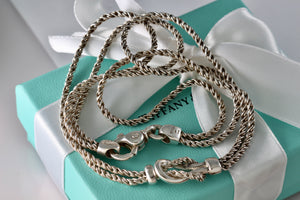 Tiffany & Co. Silver Double Rope Love Knot 17" Necklace
