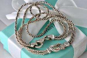 Tiffany & Co. Silver Double Rope Love Knot 17" Necklace