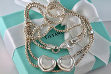 Load image into Gallery viewer, Tiffany &amp; Co. Silver Double Rope Sliding Puffy Hearts 17&quot; Necklace
