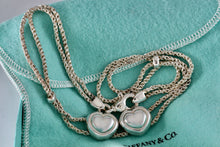Load image into Gallery viewer, Tiffany &amp; Co. Silver Double Rope Sliding Puffy Hearts 17&quot; Necklace
