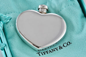 Tiffany & Co. Silver Vintage Heart Shaped Perfume Bottle