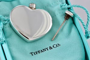 Tiffany & Co. Silver Vintage Heart Shaped Perfume Bottle