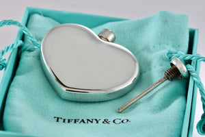 Tiffany & Co. Silver Vintage Heart Shaped Perfume Bottle