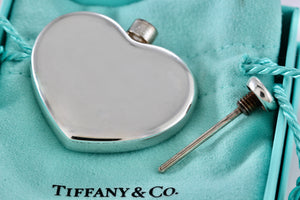 Tiffany & Co. Silver Vintage Heart Shaped Perfume Bottle