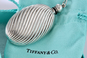 Tiffany & Co. Silver Vintage Oval Spiral Twist Perfume Bottle Pendant