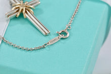 Load image into Gallery viewer, Tiffany &amp; Co. 18K Gold &amp; Silver Cross Pendant Necklace Vintage
