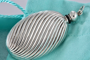 Tiffany & Co. Silver Vintage Oval Spiral Twist Perfume Bottle Pendant