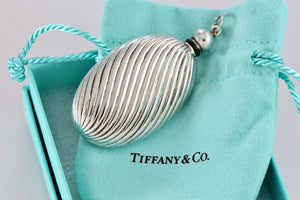 Tiffany & Co. Silver Vintage Oval Spiral Twist Perfume Bottle Pendant