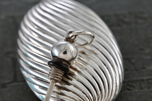 Tiffany & Co. Silver Vintage Oval Spiral Twist Perfume Bottle Pendant