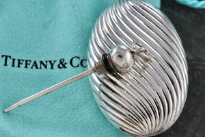 Tiffany & Co. Silver Vintage Oval Spiral Twist Perfume Bottle Pendant