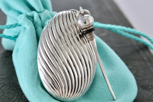 Tiffany & Co. Silver Vintage Oval Spiral Twist Perfume Bottle Pendant