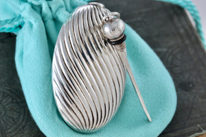 Tiffany & Co. Silver Vintage Oval Spiral Twist Perfume Bottle Pendant