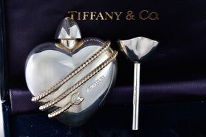 Tiffany & Co. Arrow Heart Perfume Bottle & Funnel 2 Pc. Set w/ Box