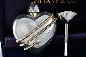 Tiffany & Co. Arrow Heart Perfume Bottle & Funnel 2 Pc. Set w/ Box