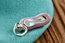 Load image into Gallery viewer, Tiffany &amp; Co. Pink Enamel Diamond Silver Ballet Shoe Slipper Charm Pendant
