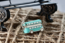 Load image into Gallery viewer, Tiffany &amp; Co. Blue Enamel Silver Double Decker Bus Charm Pendant
