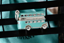Load image into Gallery viewer, Tiffany &amp; Co. Blue Enamel Silver Double Decker Bus Charm Pendant
