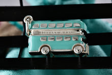 Load image into Gallery viewer, Tiffany &amp; Co. Blue Enamel Silver Double Decker Bus Charm Pendant
