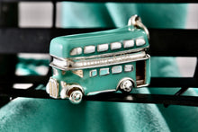 Load image into Gallery viewer, Tiffany &amp; Co. Blue Enamel Silver Double Decker Bus Charm Pendant
