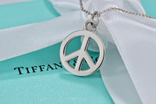 Load image into Gallery viewer, Tiffany &amp; Co. Silver Peace Sign Pendant Necklace
