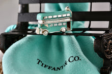 Load image into Gallery viewer, Tiffany &amp; Co. Blue Enamel Silver Double Decker Bus Charm Pendant
