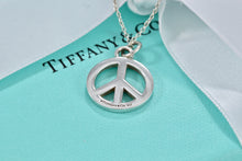 Load image into Gallery viewer, Tiffany &amp; Co. Silver Peace Sign Pendant Necklace
