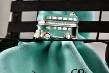 Load image into Gallery viewer, Tiffany &amp; Co. Blue Enamel Silver Double Decker Bus Charm Pendant
