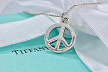 Load image into Gallery viewer, Tiffany &amp; Co. Silver Peace Sign Pendant Necklace

