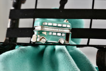 Load image into Gallery viewer, Tiffany &amp; Co. Blue Enamel Silver Double Decker Bus Charm Pendant
