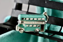 Load image into Gallery viewer, Tiffany &amp; Co. Blue Enamel Silver Double Decker Bus Charm Pendant
