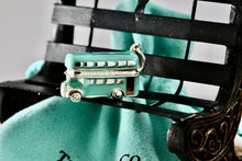 Load image into Gallery viewer, Tiffany &amp; Co. Blue Enamel Silver Double Decker Bus Charm Pendant
