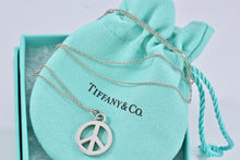 Load image into Gallery viewer, Tiffany &amp; Co. Silver Peace Sign Pendant Necklace
