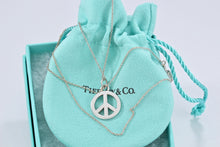 Load image into Gallery viewer, Tiffany &amp; Co. Silver Peace Sign Pendant Necklace
