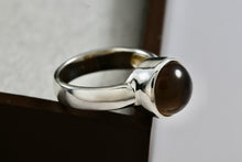 Load image into Gallery viewer, Sterling Silver Smokey Quartz Gumdrop Ring Size 7
