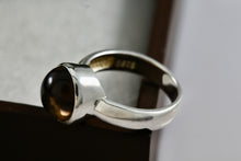 Load image into Gallery viewer, Sterling Silver Smokey Quartz Gumdrop Ring Size 7
